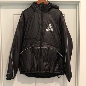 PALACE NWT black reflective hooded jacket